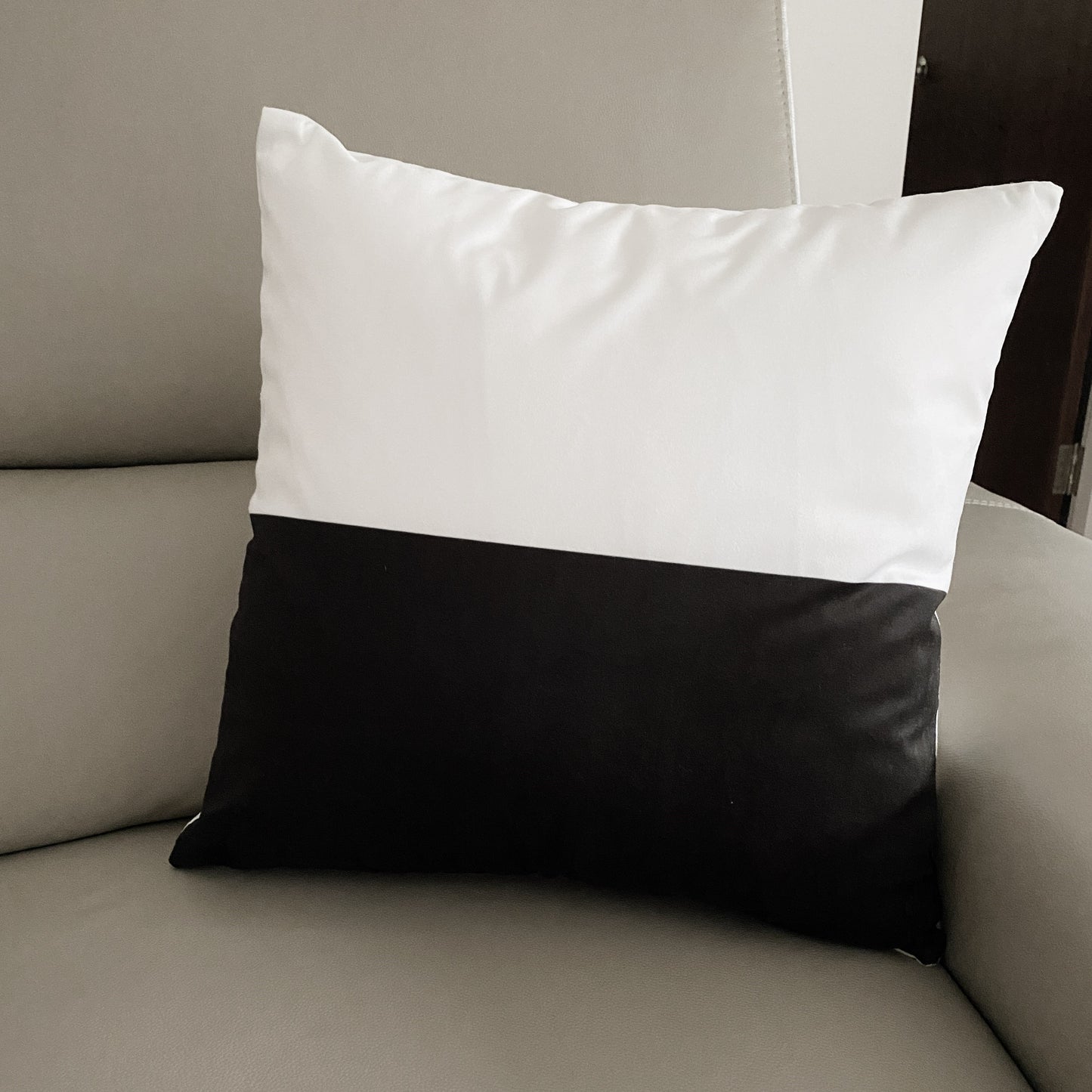 Black White Microfiber Cushion Cover