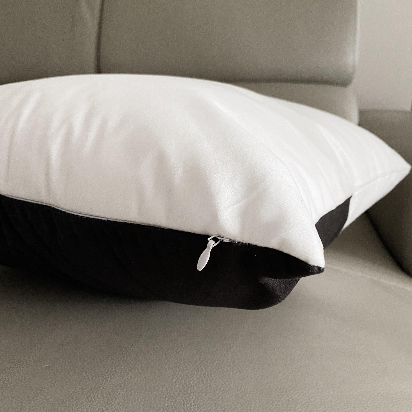 Black White Microfiber Cushion Cover