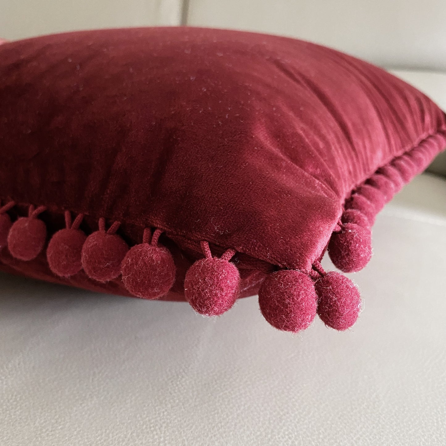 Velvet Tassel Cushion Cover (Maroon)