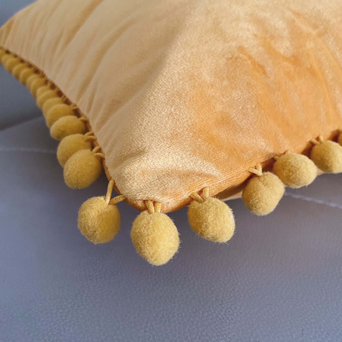 Velvet Tassel Cushion Cover (Mustard)