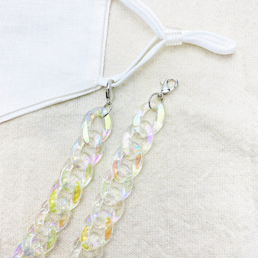 Mask Chain - Clear Rainbow Acrylic