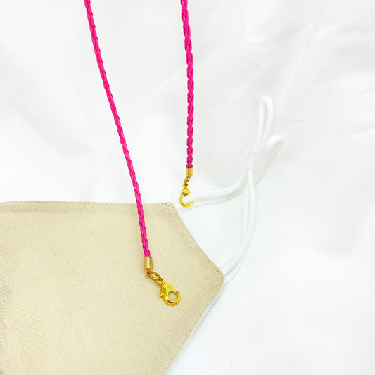 Mask Chain - Pink Vegan Leather